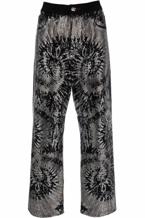 Philipp Plein Embellished wide-leg jeans