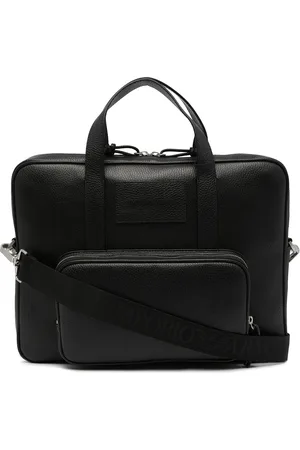 Emporio Armani Leather logo patch briefcase