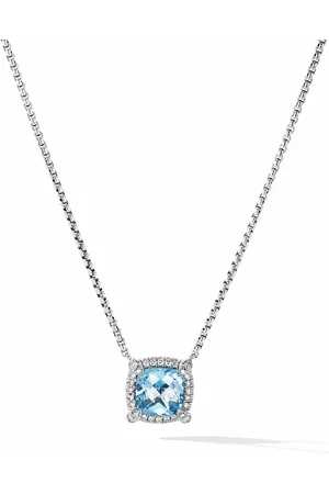 David Yurman Sterling Petite Chatelaine topaz and diamond necklace
