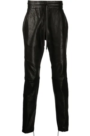 JOHN ELLIOTT Drawstring leather trousers