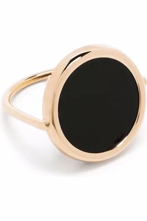 GINETTE NY 18kt rose gold onyx disc ring