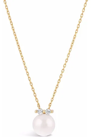 Dinny Hall 14kt yellow Shuga pearl double diamond pendant necklace