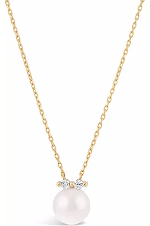 Dinny Hall 14kt yellow Shuga pearl double diamond pendant necklace