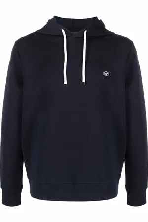 Emporio Armani Long-sleeved logo patch hoodie