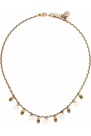 Alexander McQueen Skull-detail pearl-embellished necklace