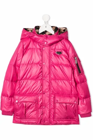 Philipp Plein Satin logo-patch hooded padded jacket