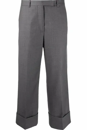 Thom Browne Cuffed-hem cropped trousers