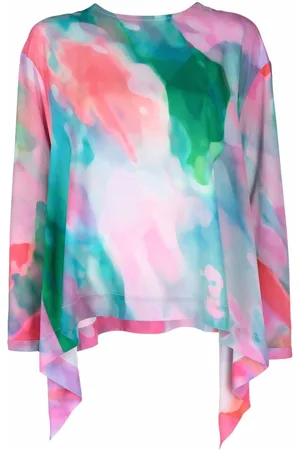 HENRIK VIBSKOV Abstract-print handkerchief-hem blouse