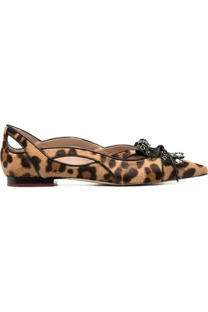 Scarosso Bow-detail pointed-toe ballerina shoes