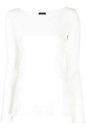 GOODIOUS Striped ribbed knit top