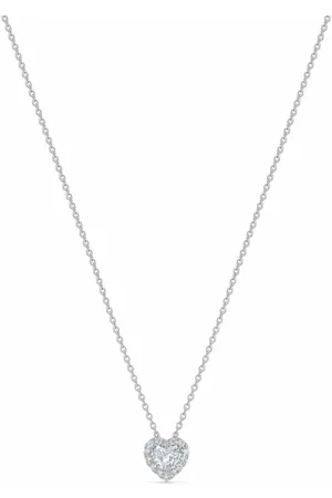 De Beers 18kt white gold Aura heart-shaped diamond pendant necklace