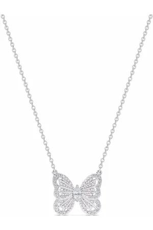 De Beers 18kt white gold Portraits of Nature butterfly diamond pendant necklace