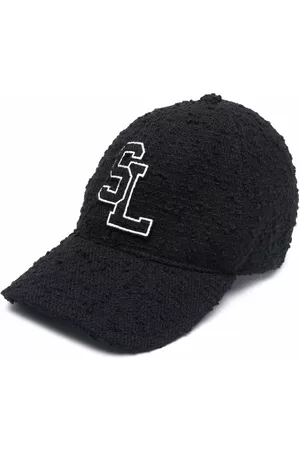 Saint Laurent Women Caps - Logo patch tweed baseball cap