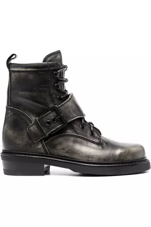 Buttero Buckle-strap lace-up boots