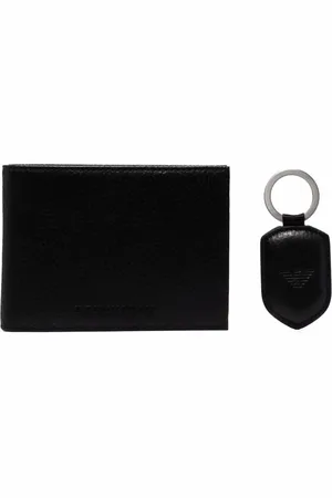 Emporio Armani Folded leather wallet and tag