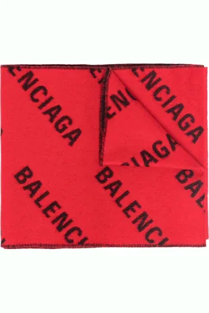 Balenciaga Allover Logo Macro scarf