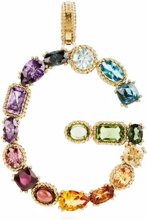 Dolce & Gabbana 18kt yellow G letter gemstone pendant