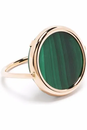 GINETTE NY 18kt rose Ever malachite disc ring