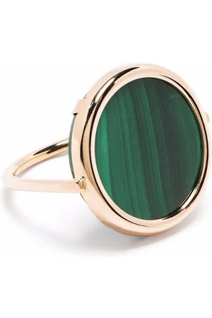 GINETTE NY 18kt rose Ever malachite disc ring