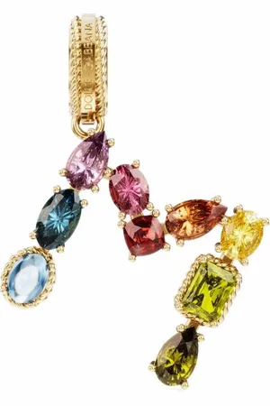 Dolce & Gabbana Rainbow Alphabet M 18kt yellow multi-stone pendant