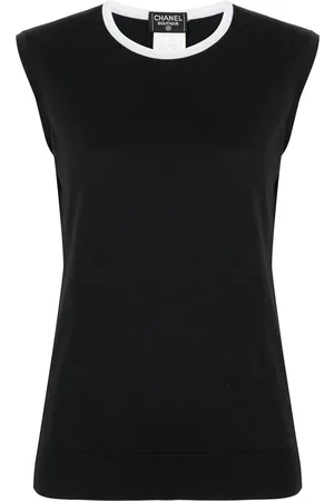 CHANEL 1996 CC logo sleeveless top