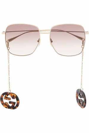 Gucci GG-pendant square-frame sunglasses