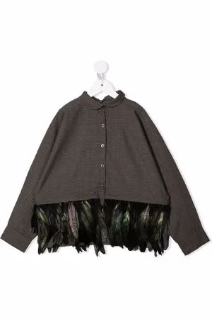 Le pandorine Feather-trimmed cotton shirt