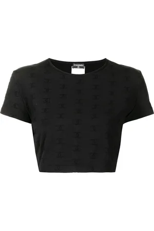 CHANEL 1997 CC logo-embroidered crop top