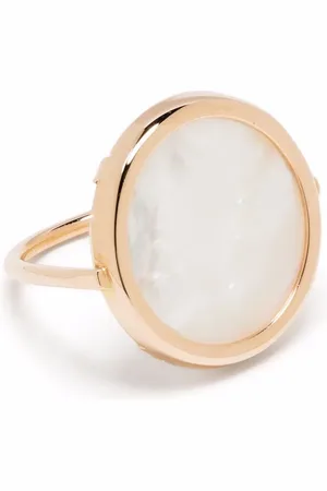 GINETTE NY 18kt rose gold mother of pearl disc ring