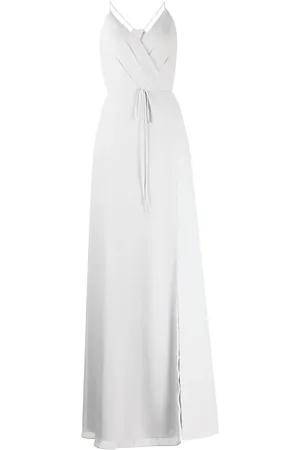 Marchesa Notte Halterneck tie-waist evening gown