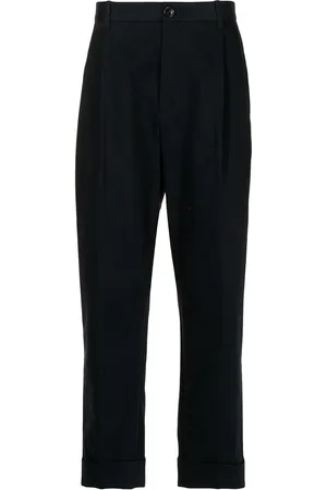 Ports V Turn-up hem straight trousers