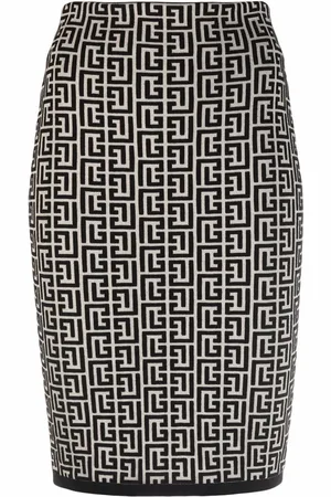 Balmain Monogram jacquard skirt