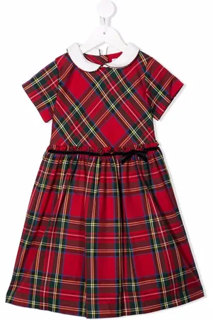 SIOLA Check-print bow-detail dress