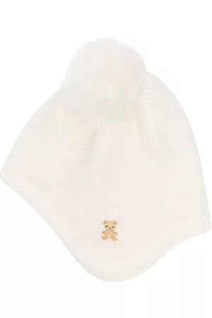 Familiar Girls Hats - Pom-pom waffle knit hat