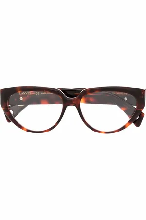 Lanvin Logo-plaque tortoiseshell-effect glasses