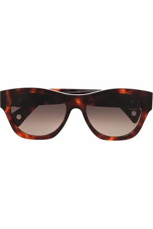 Lanvin Tortoiseshell-effect logo-plaque sunglasses