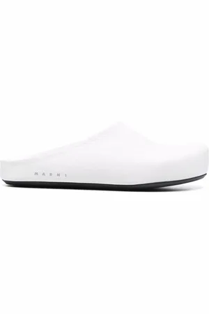 Marni Logo-letter pebble-effect clog slippers