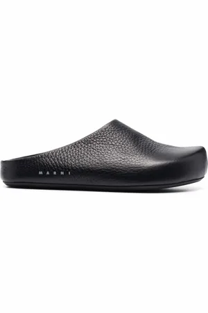 Marni Textured-leather clog slippers