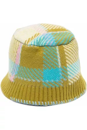 Ader Error Checked knitted wool-blend bucket hat