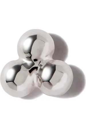 Maria Tash 18kt white Three Ball Trinity stud earring