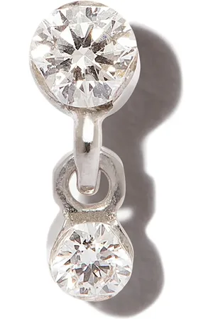 Maria Tash 18kt white gold diamond dangle single earring