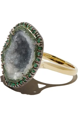 KIMBERLY MCDONALD 18kt yellow geode and diamond ring