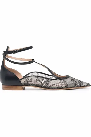Scarosso Gae floral-lace ballerina shoes