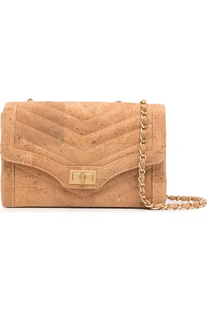 CHANEL 2000s cork Chevron 2.55 shoulder bag