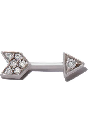 Maria Tash 18kt white Arrow diamond stud earring