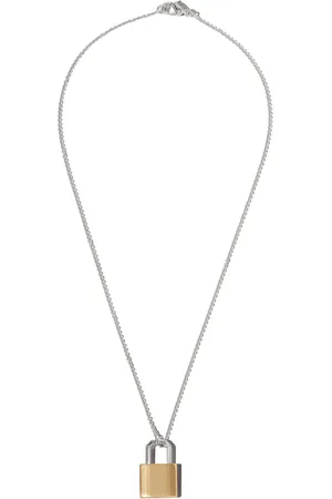 Eera 18kt yellow and white gold lock pendant necklace