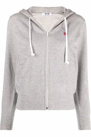 Comme des Garçons Embroidered-motif zip-fastening hoodie