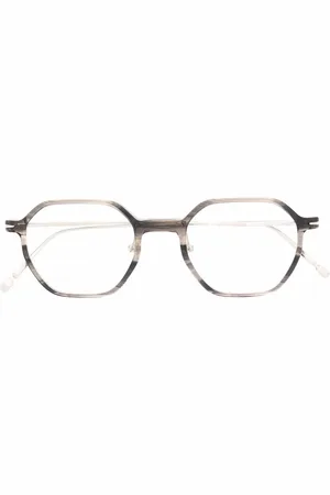 MATSUDA Angled tortoiseshell-detail square glasses