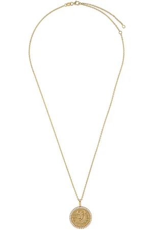 Anita 18kt rose Sagittarius zodiac diamond coin necklace