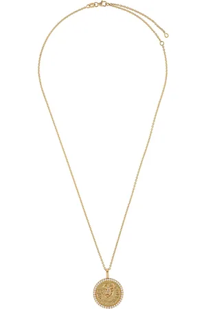 Anita 18kt rose Sagittarius zodiac diamond coin necklace